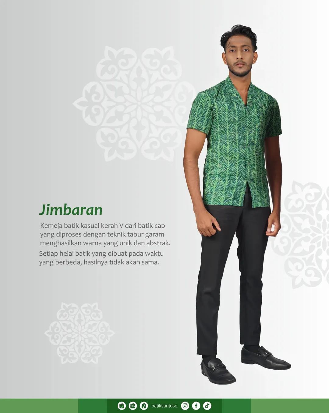 Jimbaran — Kemeja batik kasual krah V