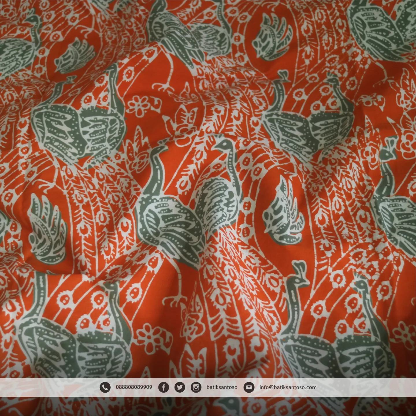 Swatch batik Merak Ngibing — Oren Army